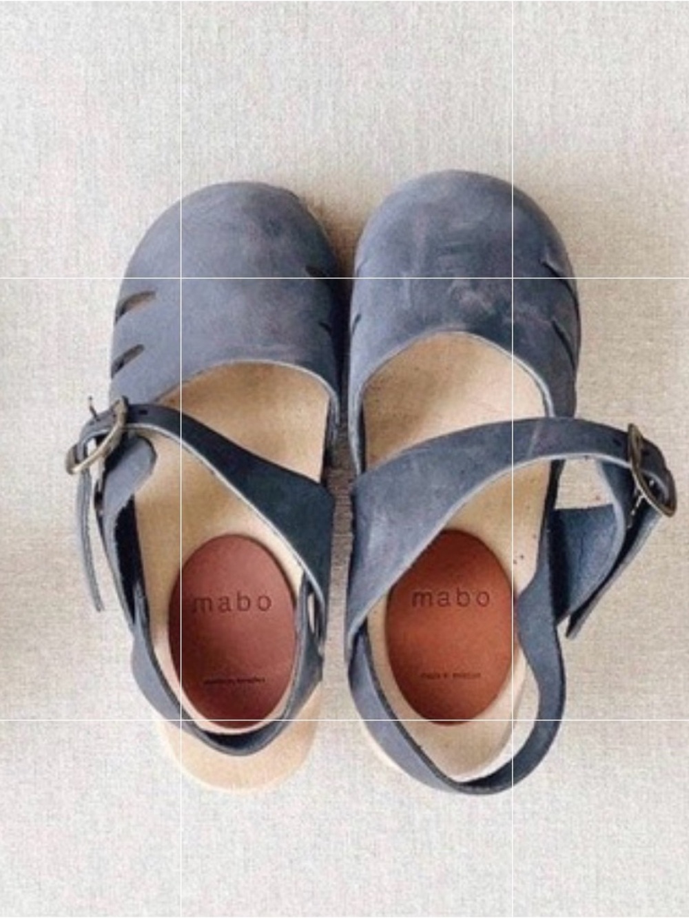 Mabo Girls Navy Maryjane Clog Sandals Navy Blue Suede Leather Sweden 27